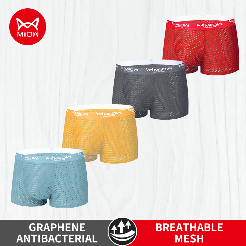 Boxer Shorts Modal - MiiOW-Roupa Interior Antibacteriana Masculina, Boxers Respiráveis,