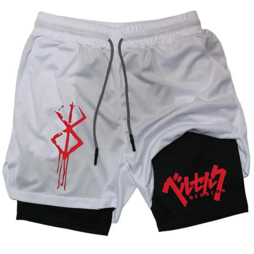 Compression Shorts Athletes - Anime berserk 2 em 1 calções