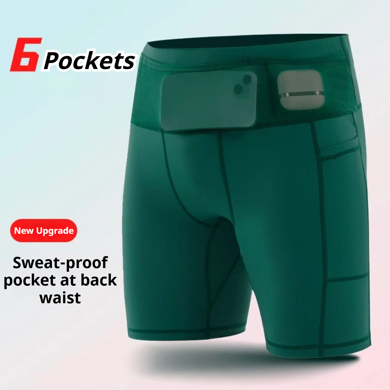 Compression Shorts Athletes - Shorts de corrida de compressão, comprimento